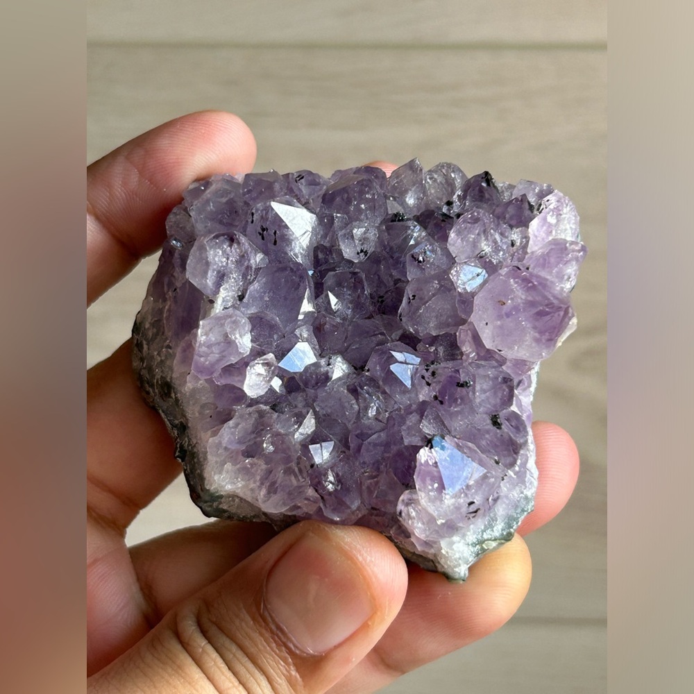 Amethyst Cluster with Goethite Inclusions, 2.5” 180g
